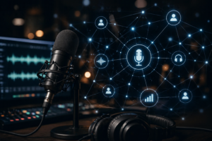 resultados publicidad en podcast micrófono y nodos digitales audio marketing