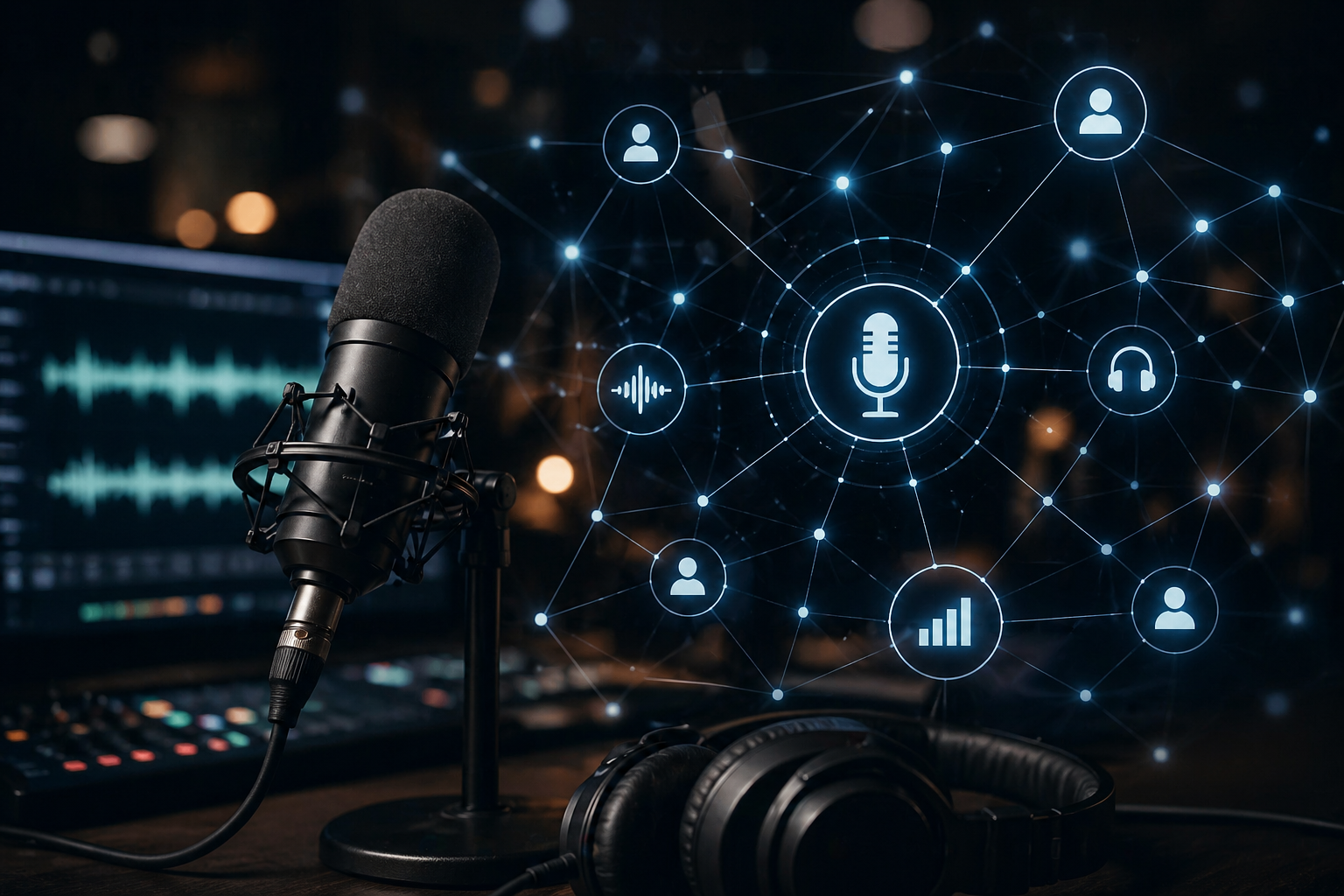 resultados publicidad en podcast micrófono y nodos digitales audio marketing